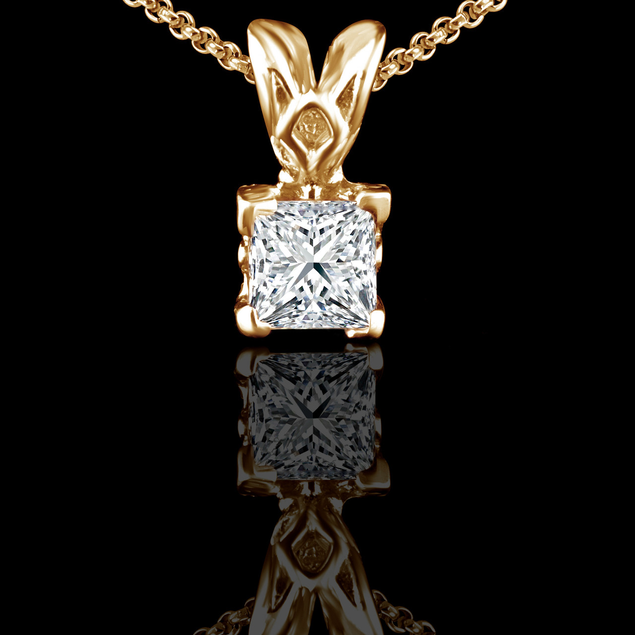 $2,950 ZEI 14K White Gold 7 Princess Diamond 1ct Journey Pendant 18''  Necklace | eBay
